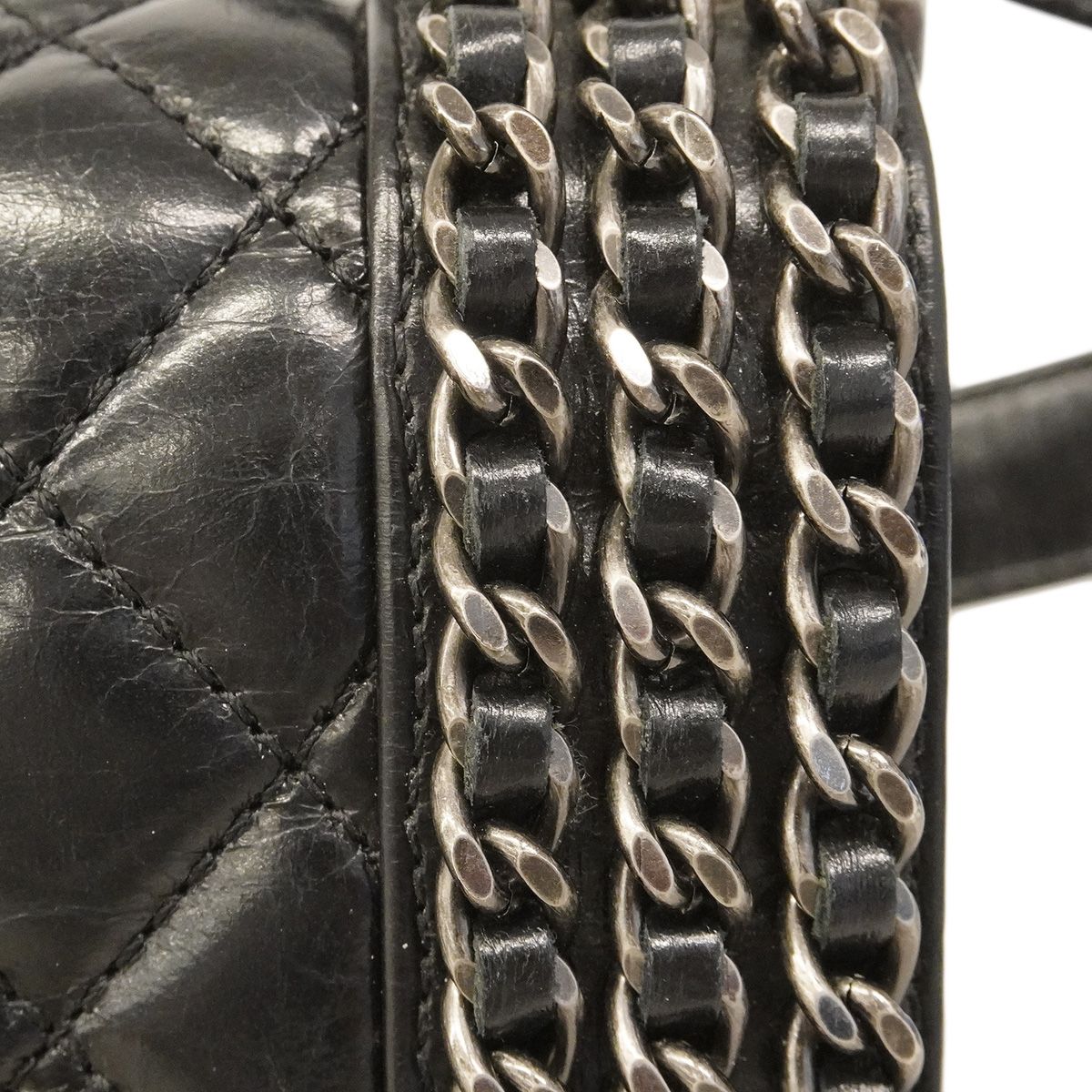 Chanel Shoulder Bag Boy Calfskin Black Silver — view 7