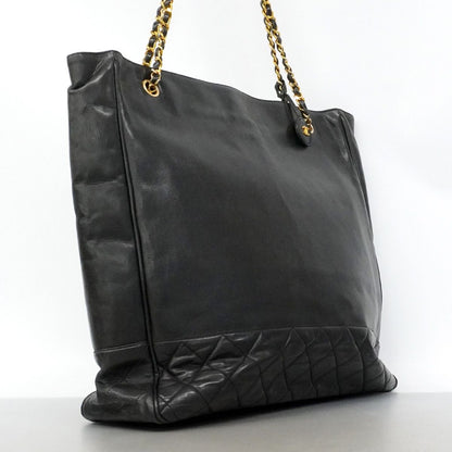 Chanel Chain Tote Quilted Lambskin Black Gold — view 2
