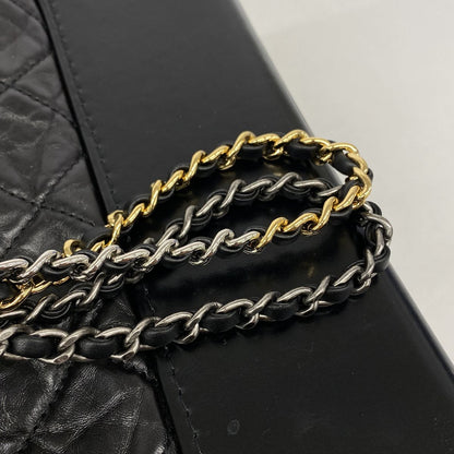 Chanel Shoulder Bag Gabrielle Leather Black Gold Silver — view 8