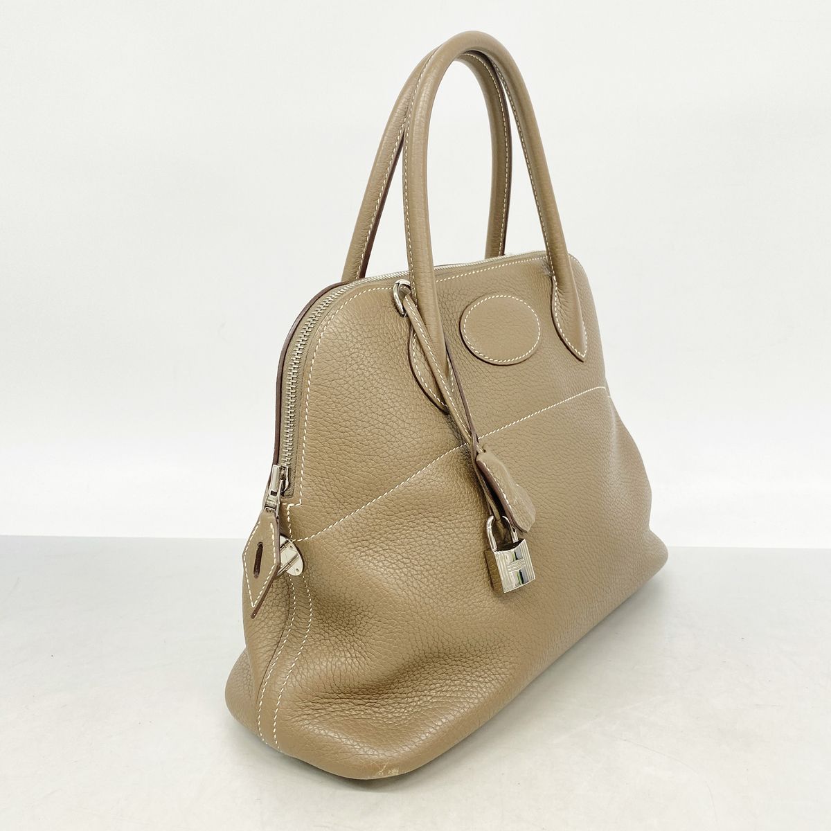 Hermes Handbag Bolide 31 Taurillon Clemence Etoupe Silver — view 2