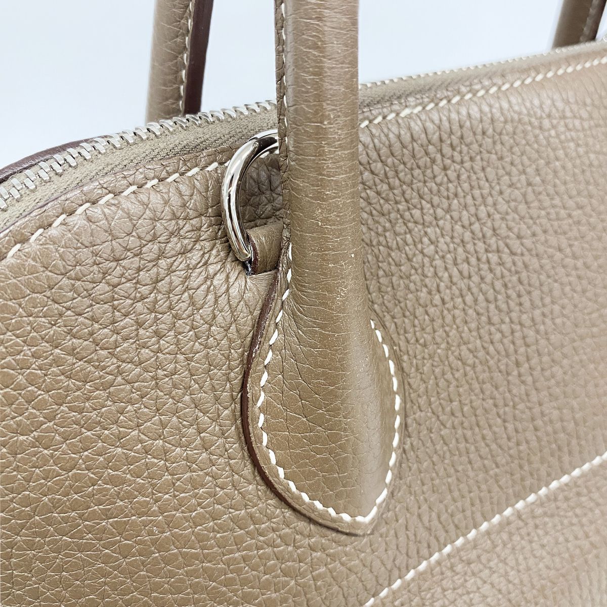 Hermes Handbag Bolide 31 Taurillon Clemence Etoupe Silver — view 7