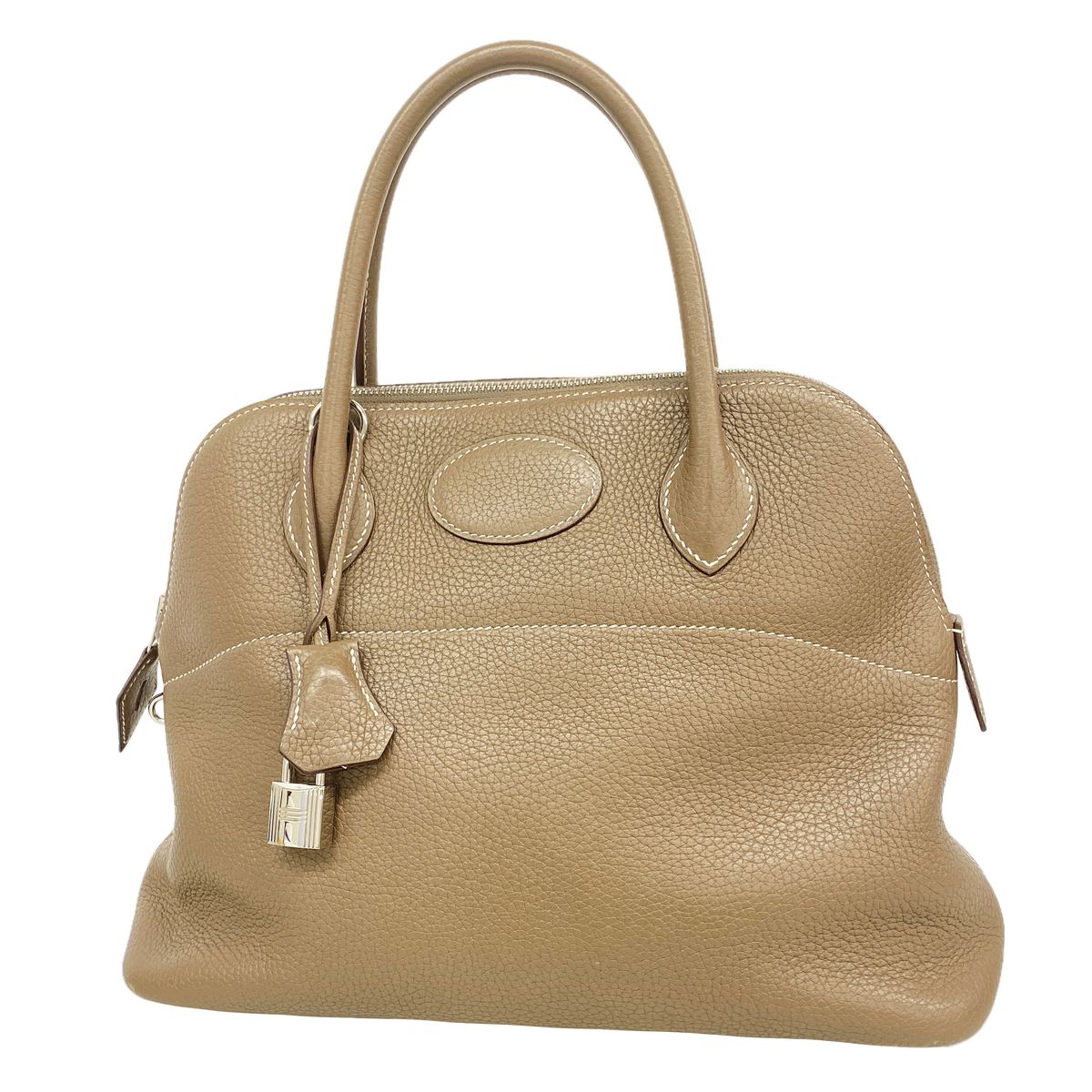 Hermes Handbag Bolide 31 Taurillon Clemence Etoupe Silver