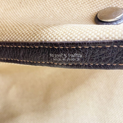 Hermes Tote Garden Party PM Toile H Brown Silver — view 5