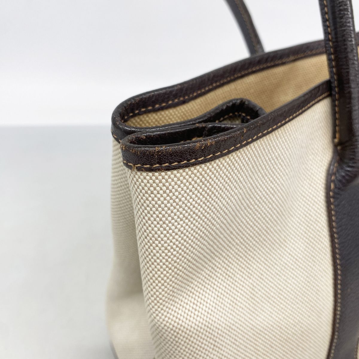 Hermes Tote Garden Party PM Toile H Brown Silver — view 8