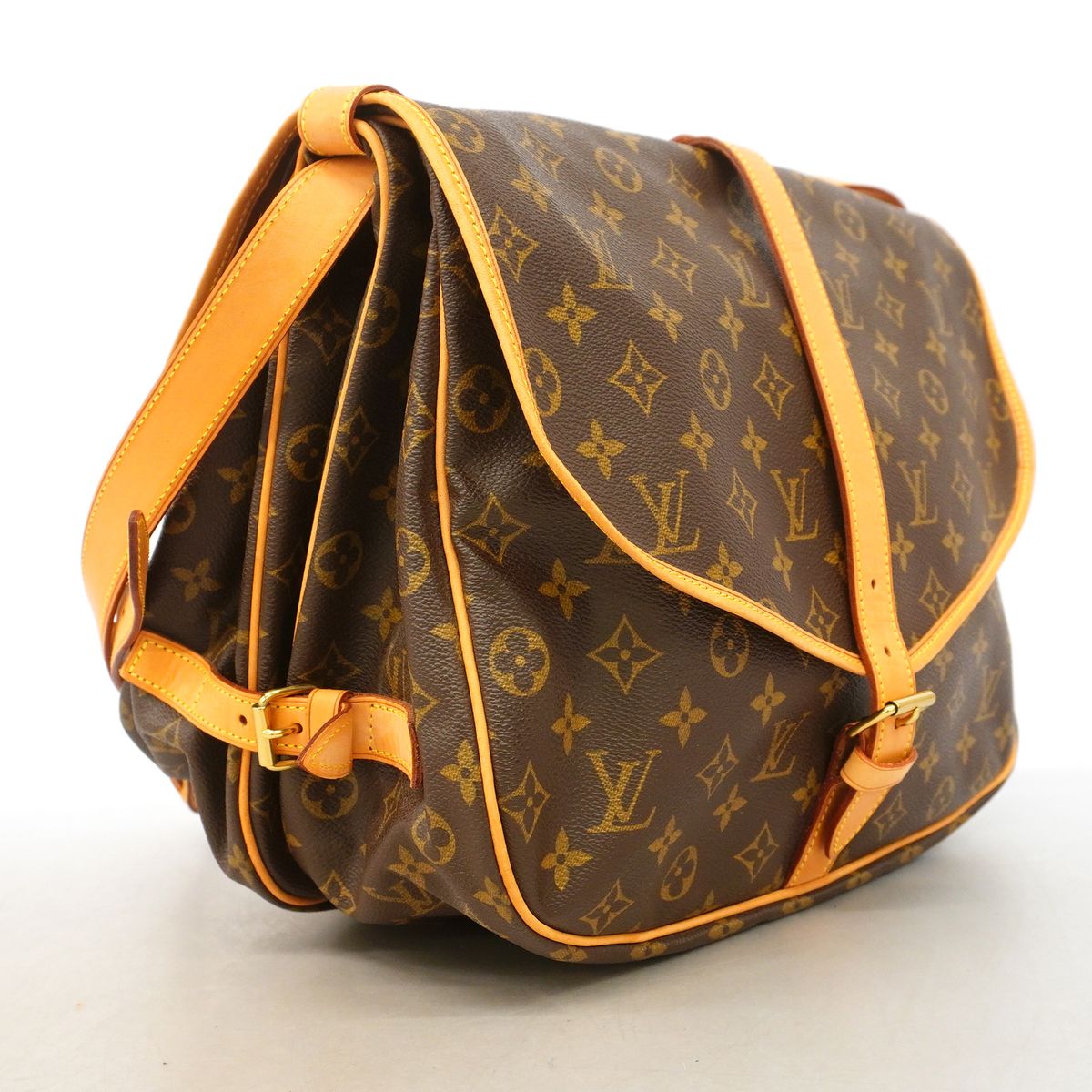 Louis Vuitton Shoulder Bag Monogram Saumur 35 Brown — view 2
