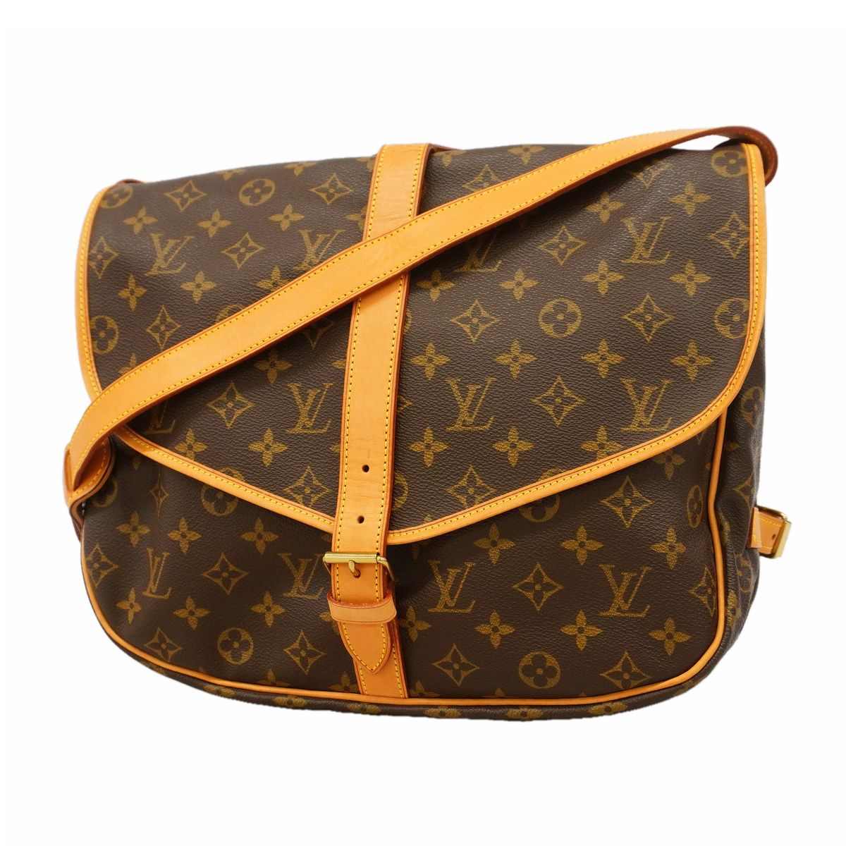 Louis Vuitton Shoulder Bag Monogram Saumur 35 Brown