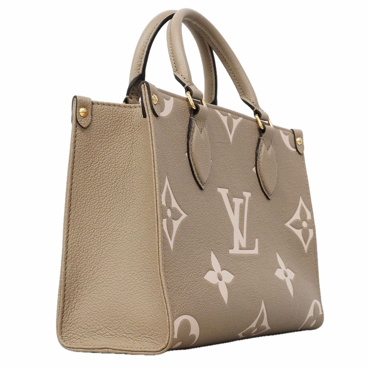 Louis Vuitton Handbag Monogram Empreinte Bicolor on the Go PM Tourterelle Cream — view 2