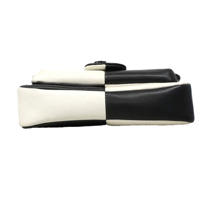 Chanel Shoulder Bag Bicolor Lambskin Black White Silver — view 3