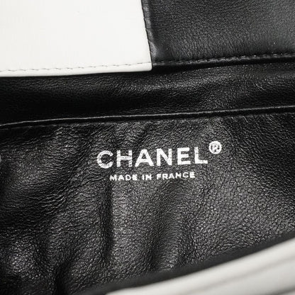 Chanel Shoulder Bag Bicolor Lambskin Black White Silver — view 5