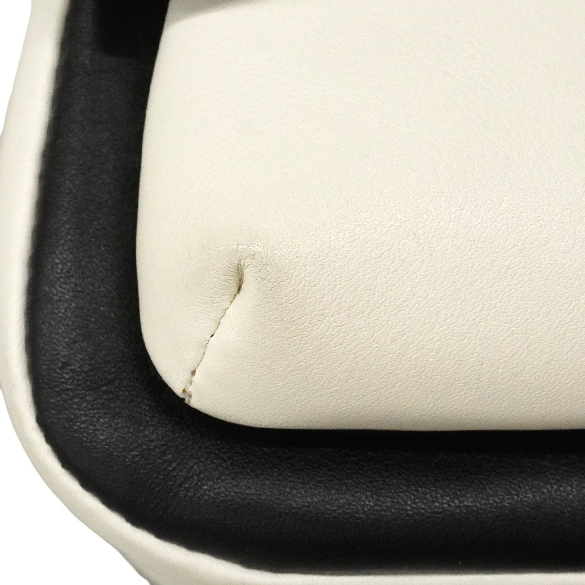 Chanel Shoulder Bag Bicolor Lambskin Black White Silver — view 8
