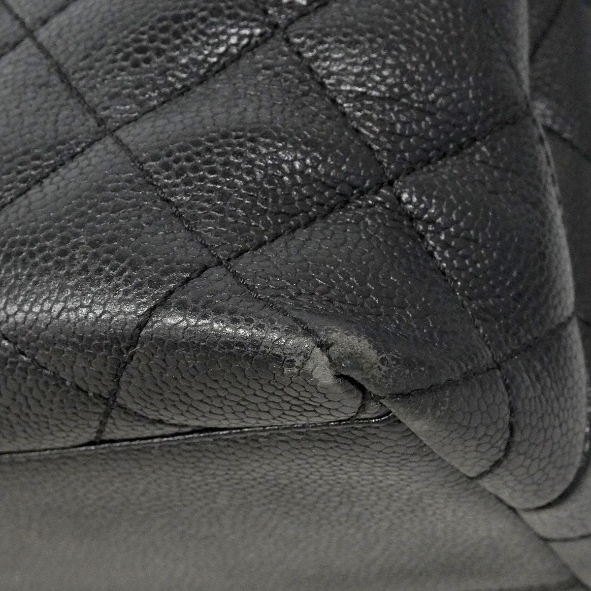 Chanel Handbag Quilted Caviar Leather Black Gold — view 6