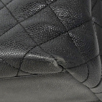 Chanel Handbag Quilted Caviar Leather Black Gold — view 6