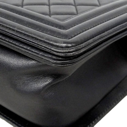 Chanel Shoulder Bag Boy Lambskin Black Gold — view 6