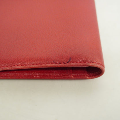 Chanel Wallet Camellia Leather Red Silver — view 7