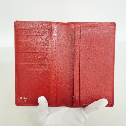Chanel Wallet Camellia Leather Red Silver — view 3