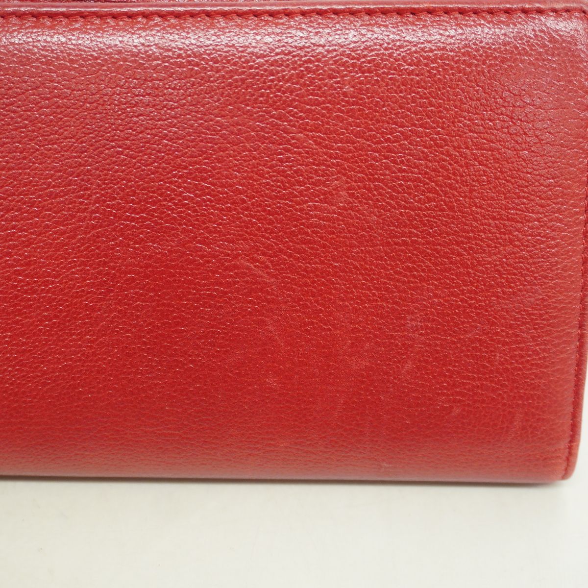 Chanel Wallet Camellia Leather Red Silver — view 6