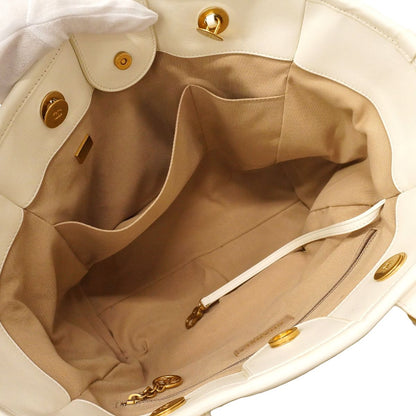 Chanel Tote Deauville Leather White Gold 2-Way — view 4