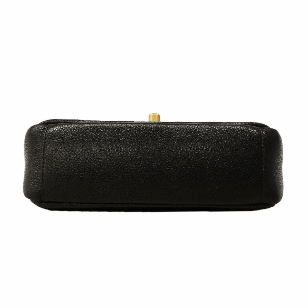 Chanel Shoulder Bag Mini Quilted Caviar Leather Black Gold — view 3