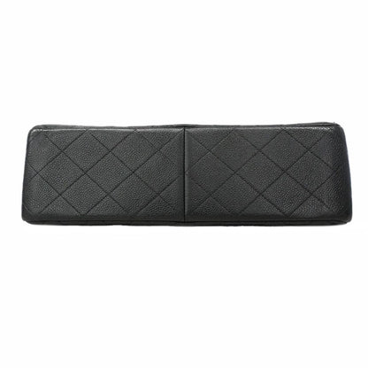 Chanel Shoulder Bag Maxi Quilted Caviar Leather Black Silver — view 3