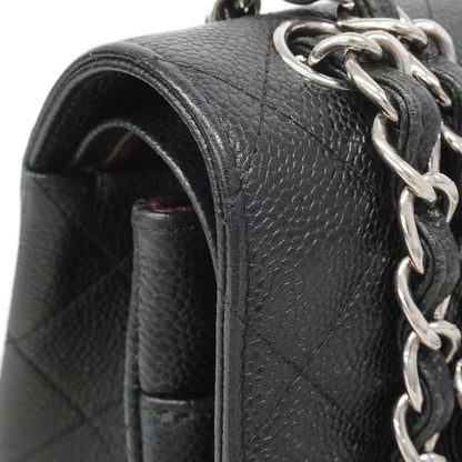 Chanel Shoulder Bag Maxi Quilted Caviar Leather Black Silver — view 8