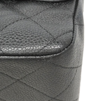 Chanel Shoulder Bag Maxi Quilted Caviar Leather Black Silver — view 6