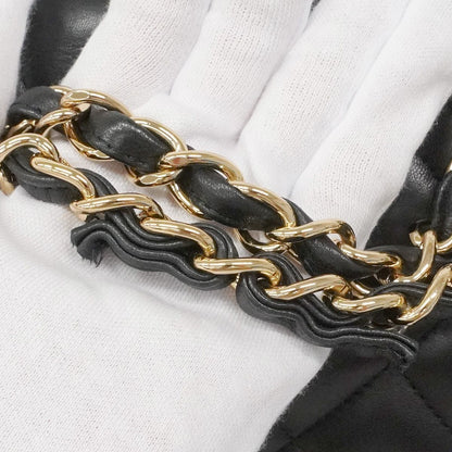 Chanel Shoulder Bag Maxi Quilted Lambskin Black Gold — view 6