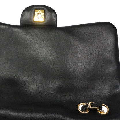 Chanel Shoulder Bag Maxi Quilted Lambskin Black Gold — view 7