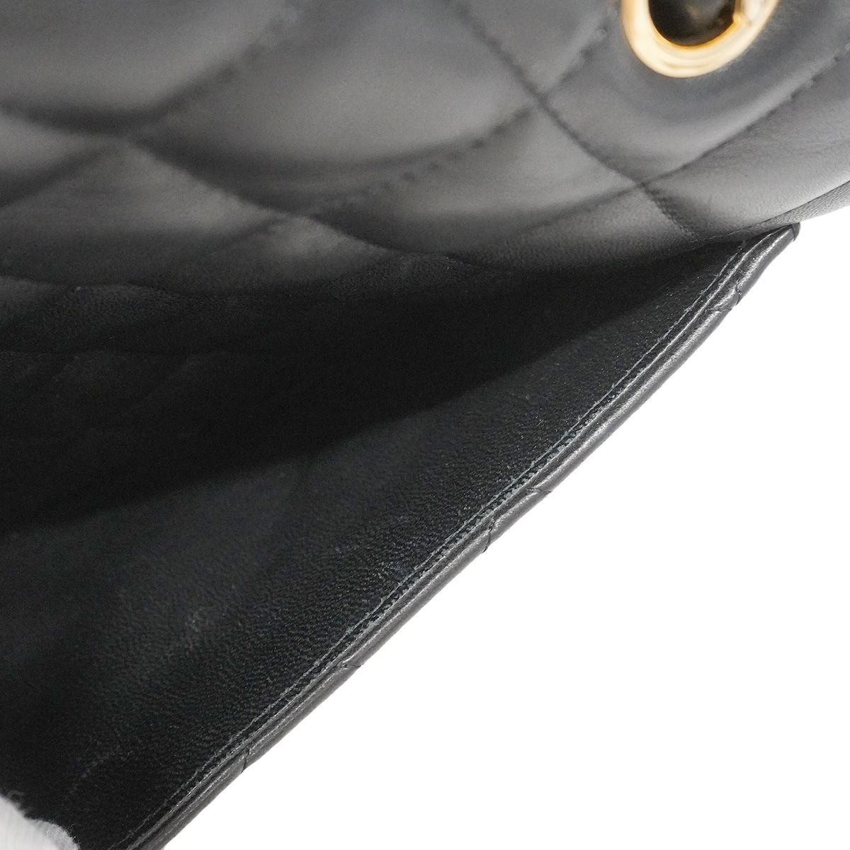 Chanel Shoulder Bag Maxi Quilted Lambskin Black Gold — view 8