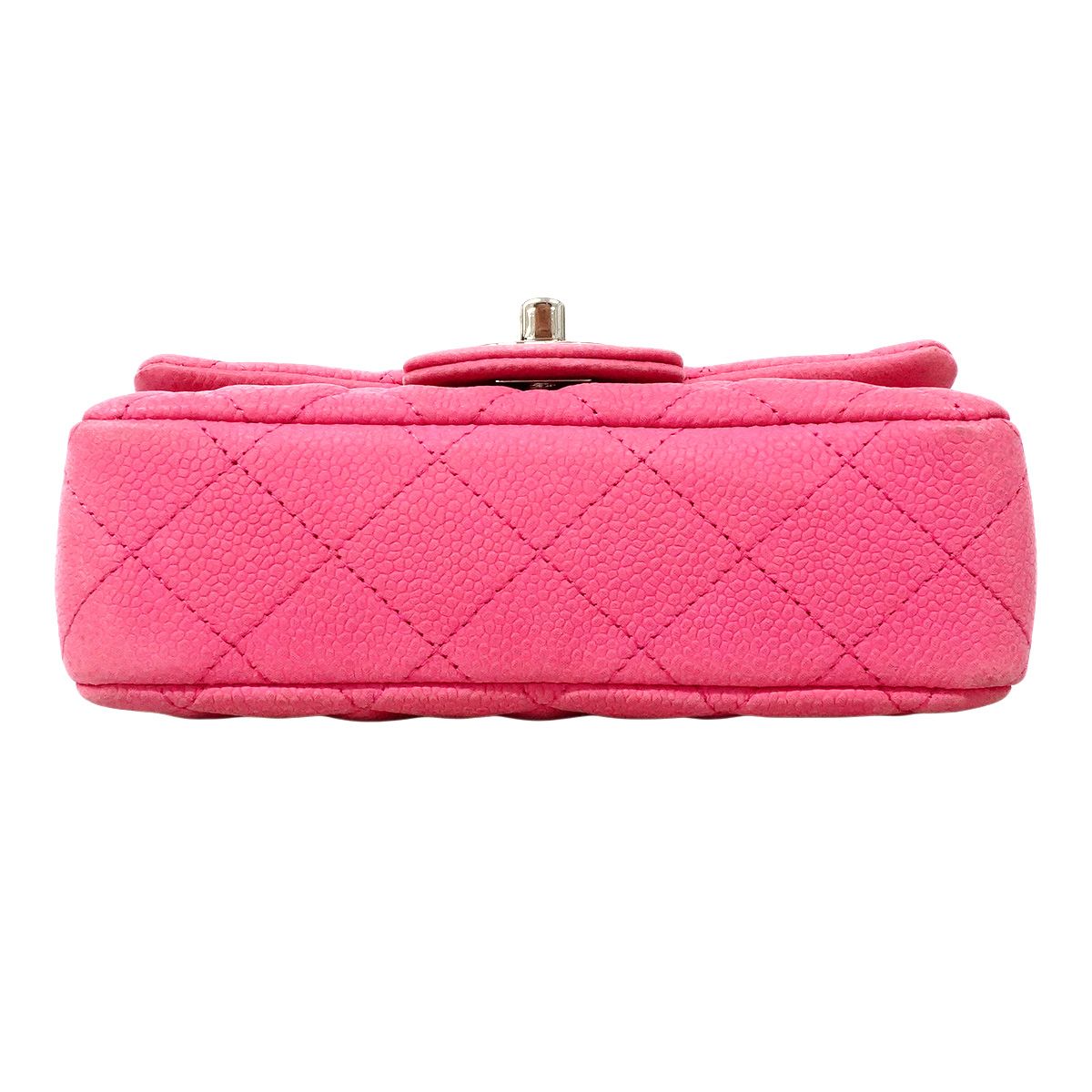 Chanel Shoulder Bag Quilted Caviar Leather Pink Silver — view 3