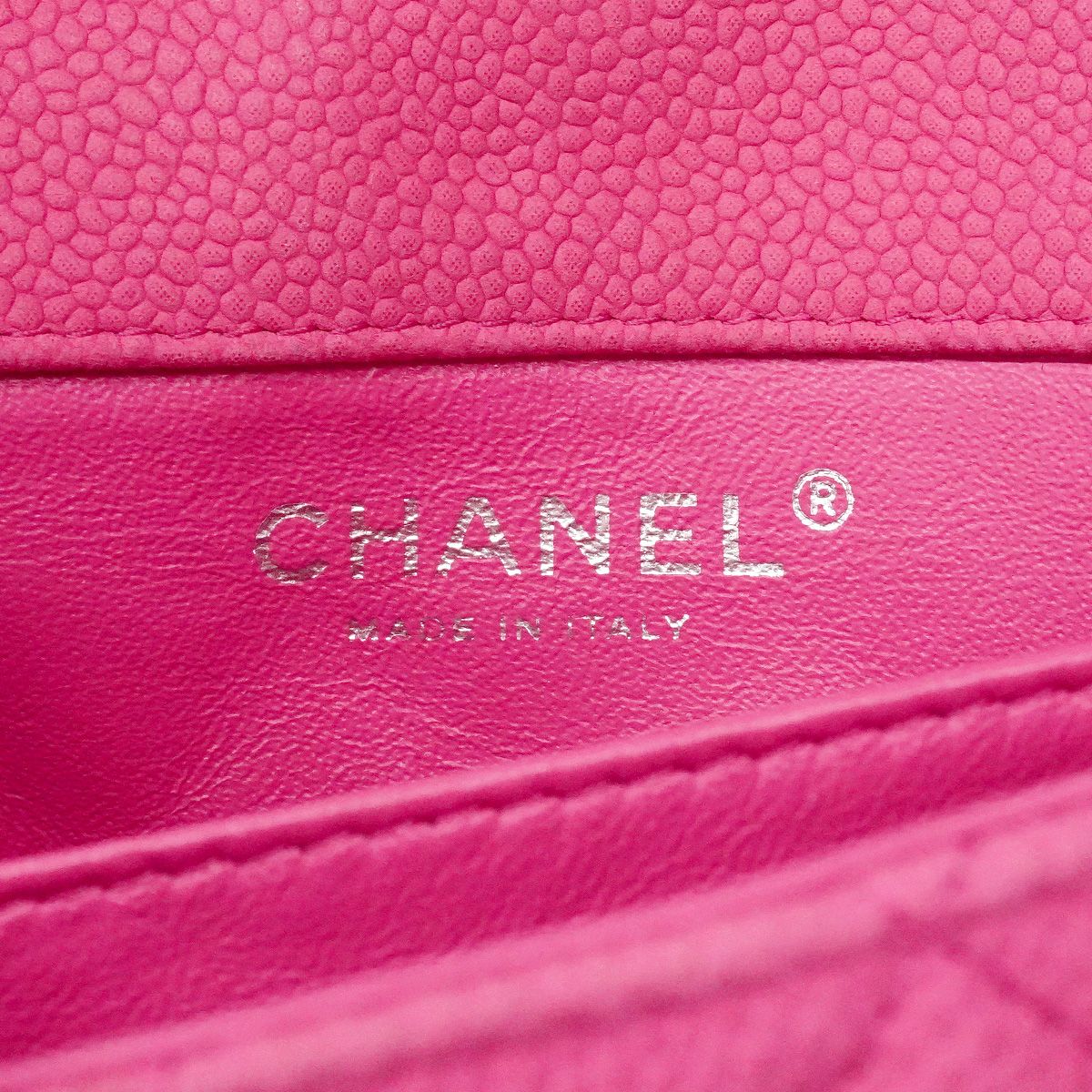 Chanel Shoulder Bag Quilted Caviar Leather Pink Silver — view 5
