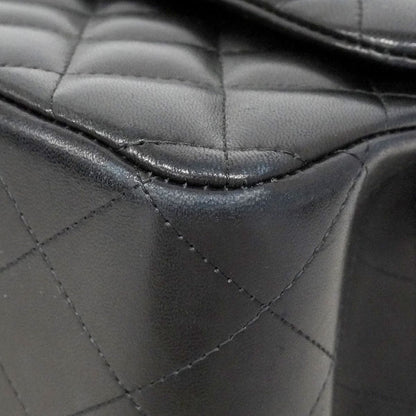 Chanel Shoulder Bag Maxi Quilted Lambskin Black Gold — view 6