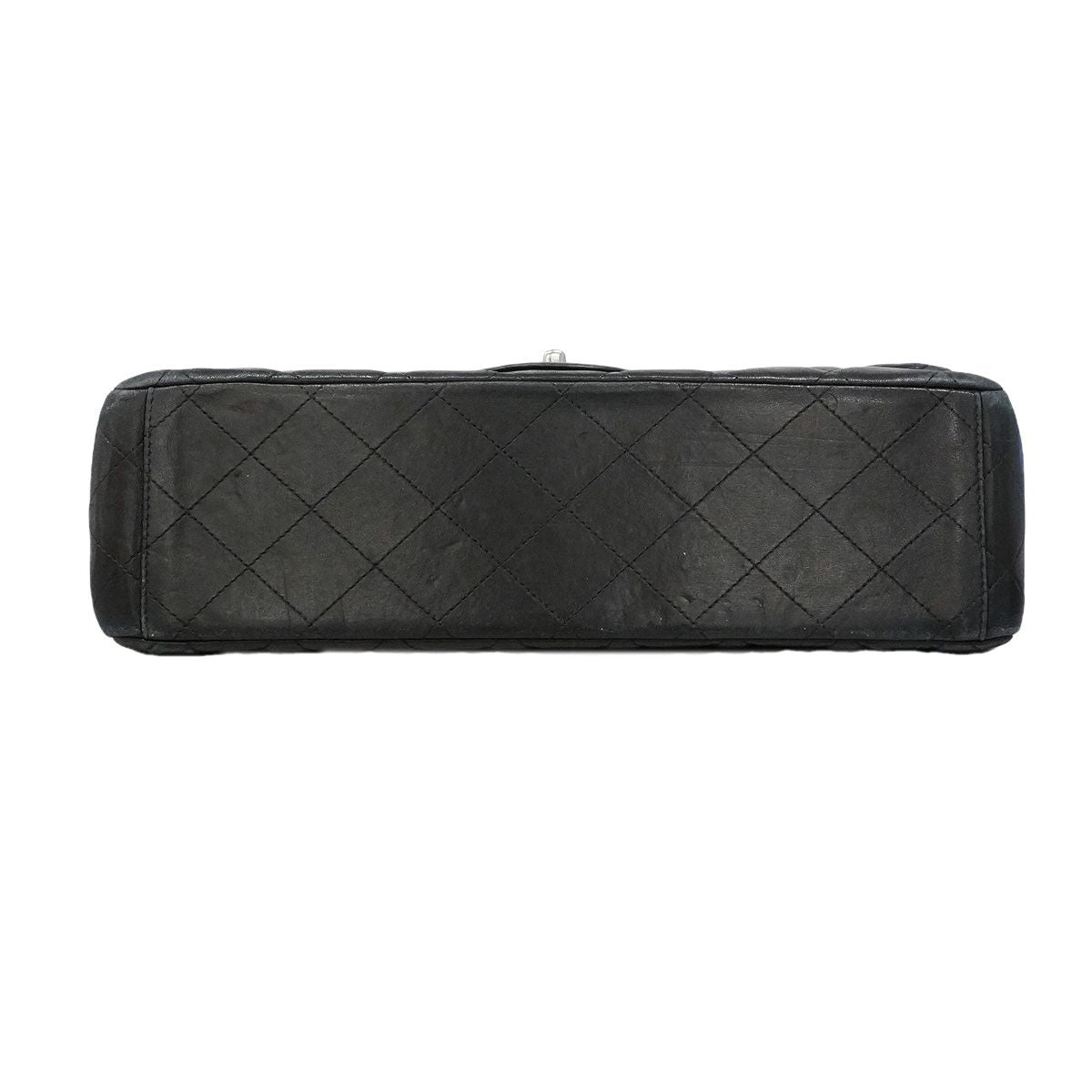 Chanel Shoulder Bag Maxi Quilted Lambskin Black Silver — view 3