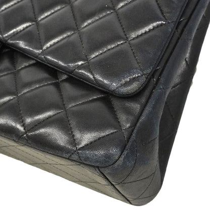 Chanel Shoulder Bag Maxi Quilted Lambskin Black Silver — view 7