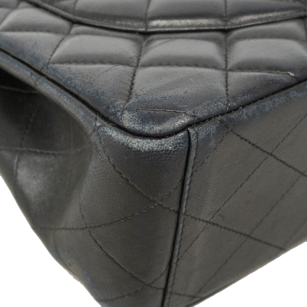 Chanel Shoulder Bag Maxi Quilted Lambskin Black Silver — view 6