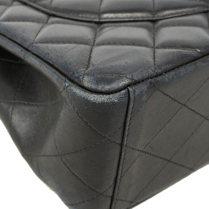Chanel Shoulder Bag Maxi Quilted Lambskin Black Silver — view 6