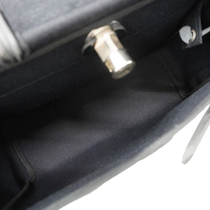 Hermes Handbag Herbag Zip PM Toile Military Black Silver 2-Way Bag — view 4