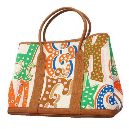 Hermes Tote Garden Party PM Electric Toile H Negonda Gold Multicolor Silver
