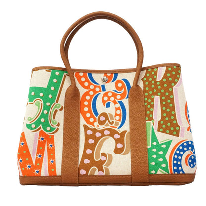 Hermes Tote Garden Party PM Electric Toile H Negonda Gold Multicolor Silver — view 8