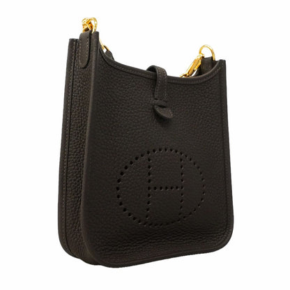 Hermes Shoulder Bag Evelyne TPM Taurillon Clemence Ebene Gold — view 2
