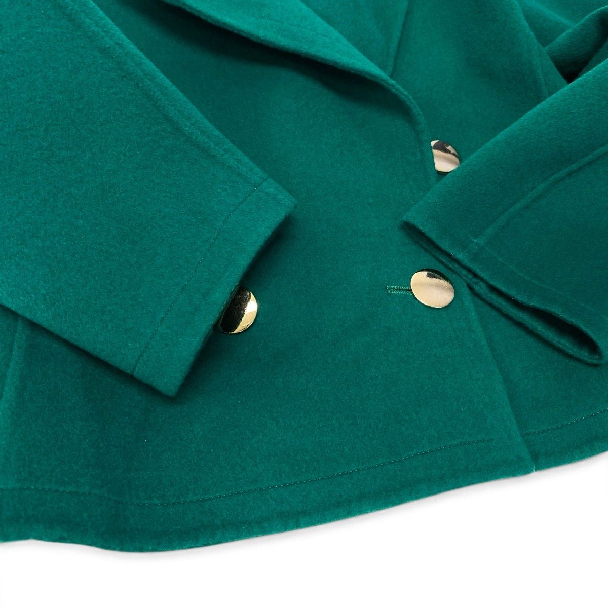 Saint Laurent Tailored Jacket Double Breasted Gold Button Wool Blend Green — view 5
