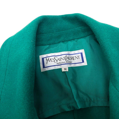 Saint Laurent Tailored Jacket Double Breasted Gold Button Wool Blend Green — view 8