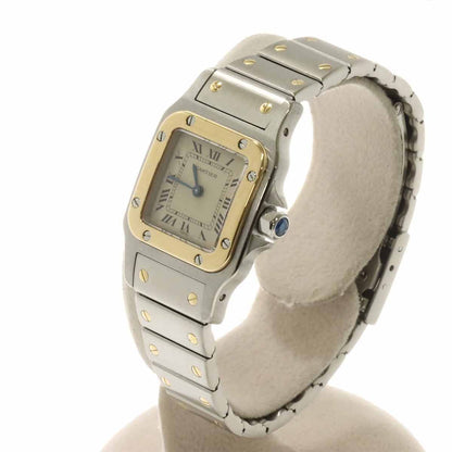 Cartier Santos Galbee SM Watch Ivory 18k Yellow Gold Quartz — view 4