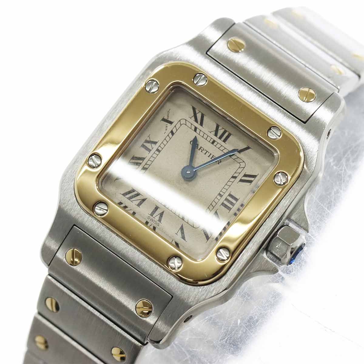 Cartier Santos Galbee SM Watch Ivory 18k Yellow Gold Quartz — view 7