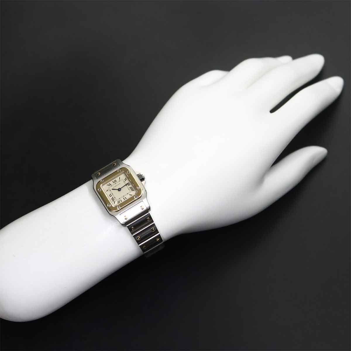 Cartier Santos Galbee SM Watch Ivory 18k Yellow Gold Quartz — view 6