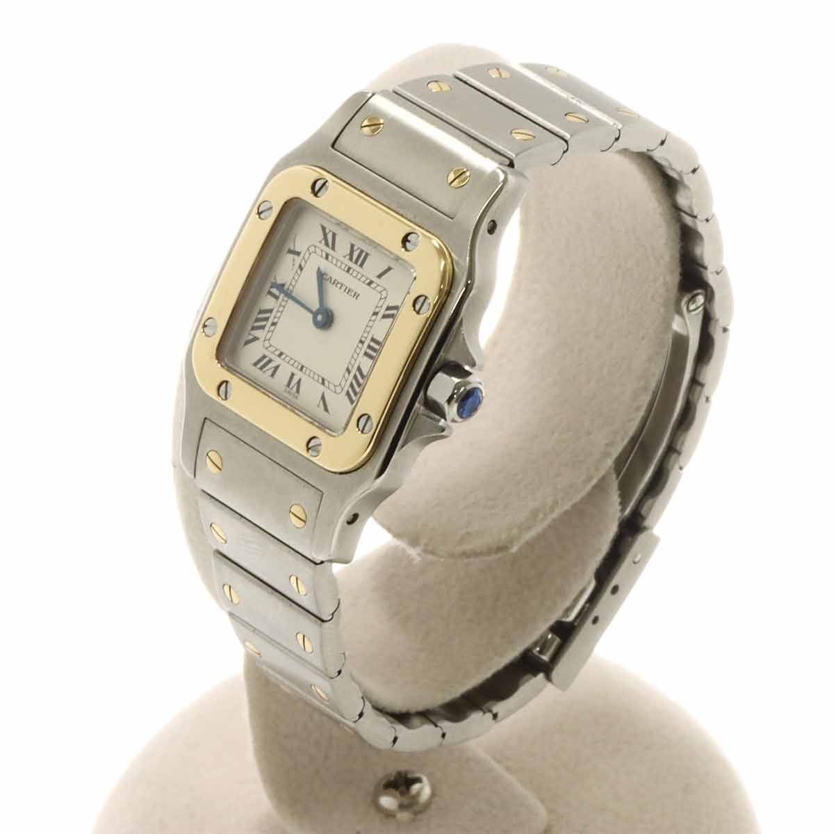 Cartier Santos Galbee SM Watch Ivory 18k Yellow Gold Quartz — view 2
