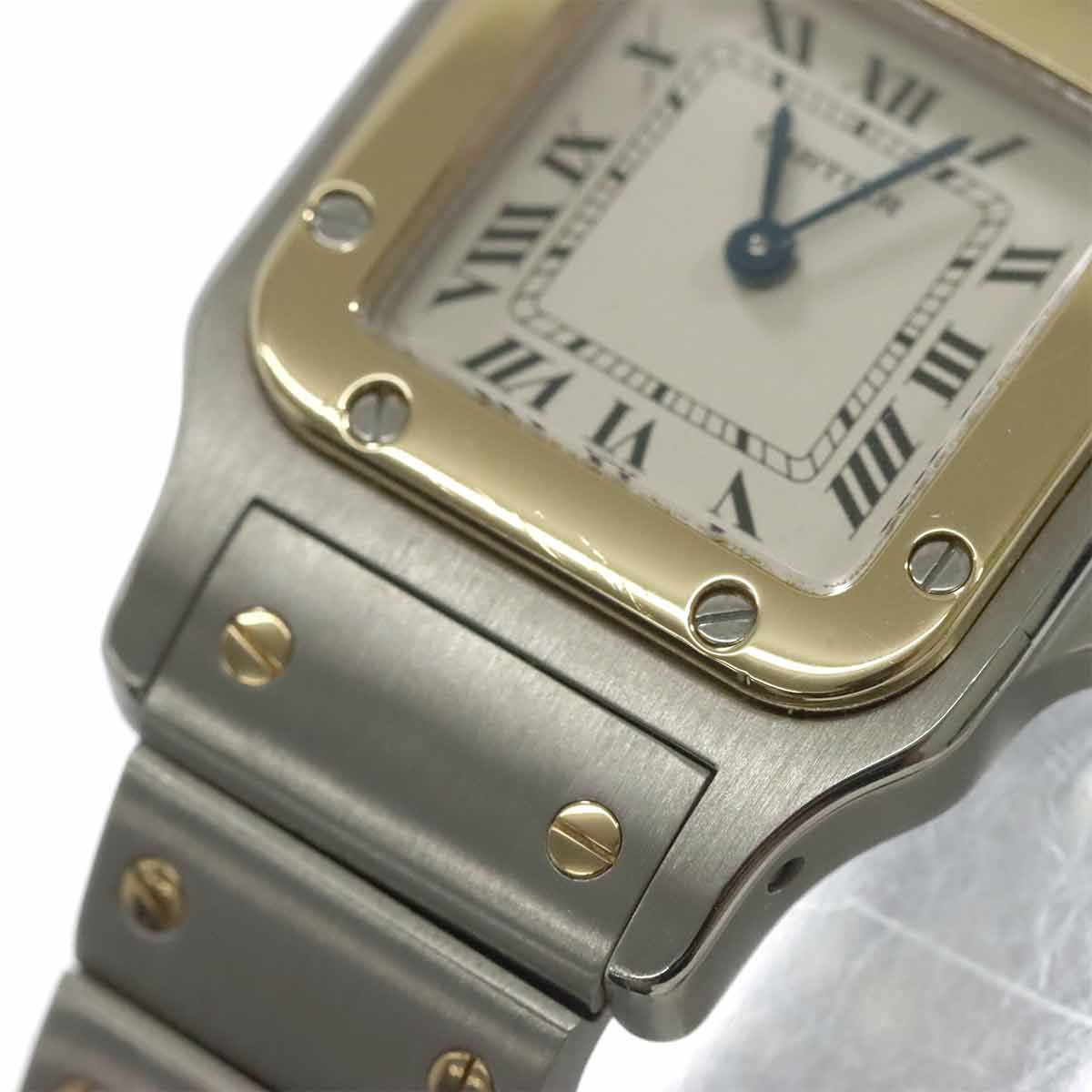 Cartier Santos Galbee SM Watch Ivory 18k Yellow Gold Quartz — view 7