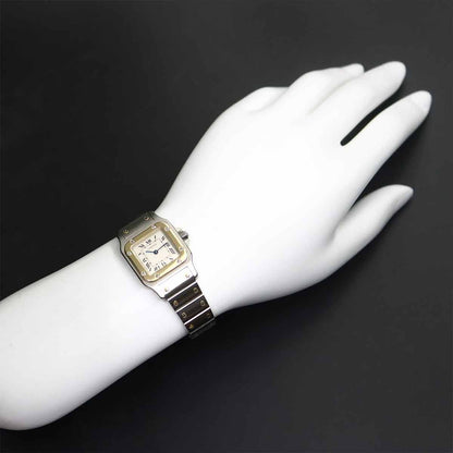 Cartier Santos Galbee SM Watch Ivory 18k Yellow Gold Quartz — view 3