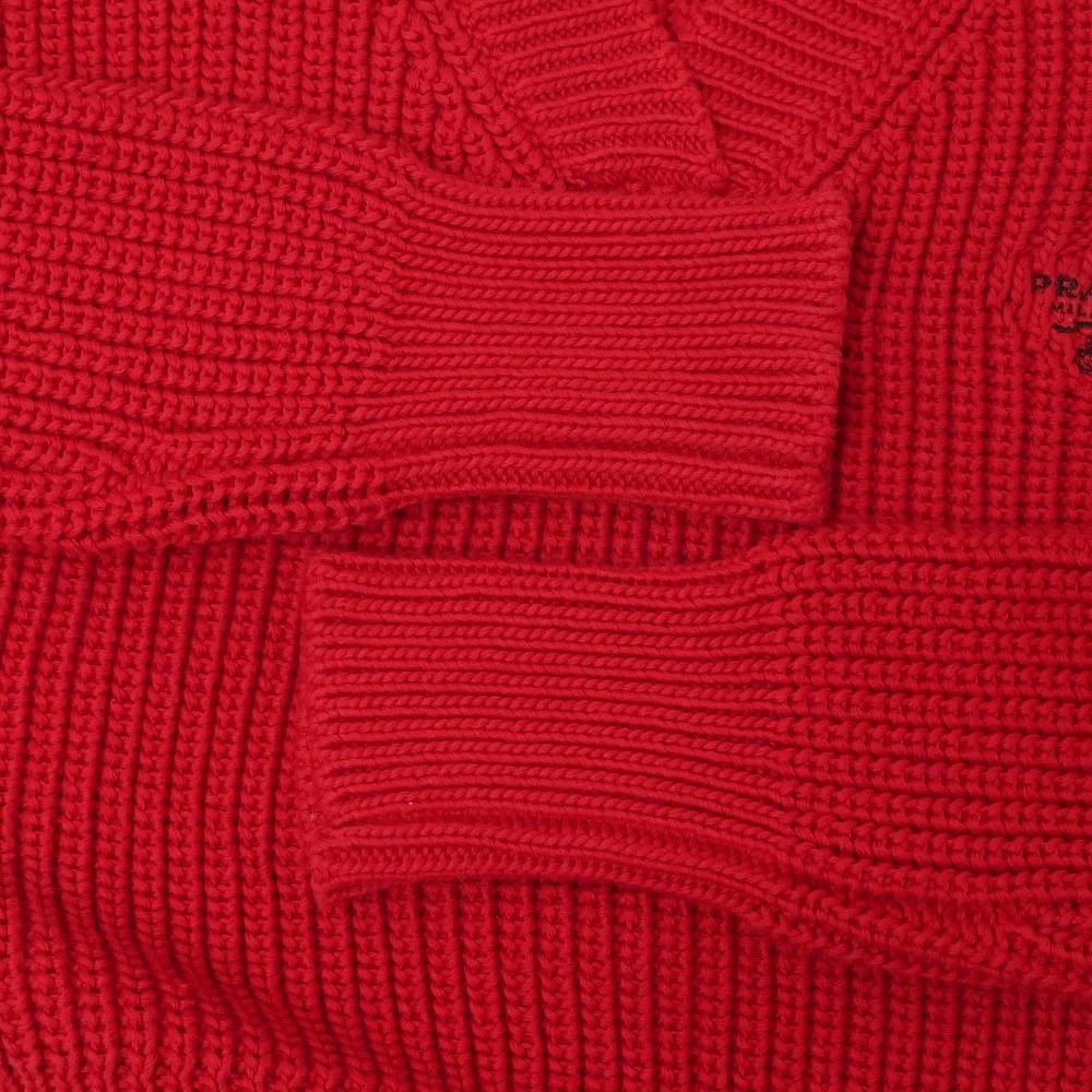 Prada Knit Cropped V-neck Sweater — view 4