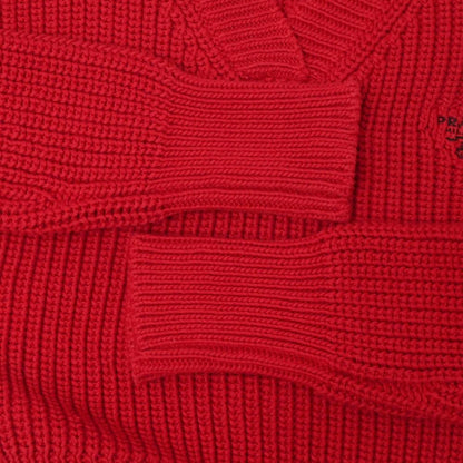 Prada Knit Cropped V-neck Sweater — view 4