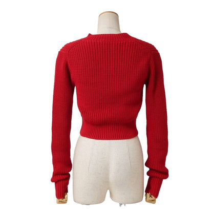 Prada Knit Cropped V-neck Sweater — view 2